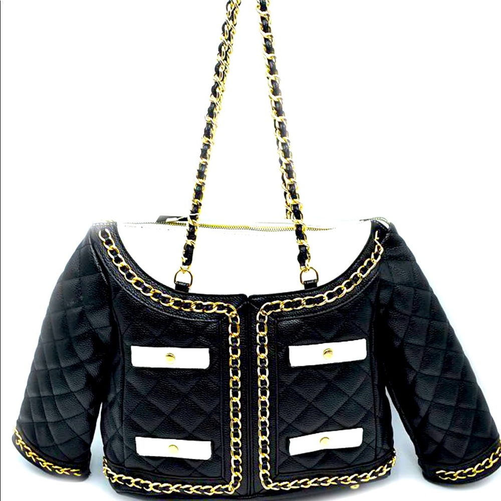 Black and White Motorcycle Jacket Bag!
